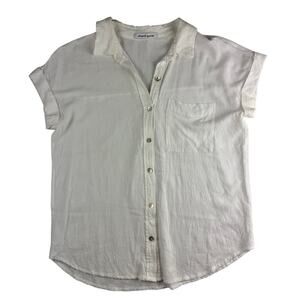 French Quarter White Linen Blend Button-Up - Size S
